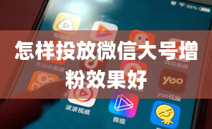 怎样投放微信大号增粉效果好