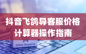 抖音飞鸽导客服价格计算器操作指南