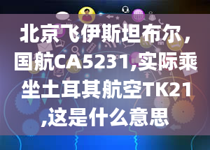 北京飞伊斯坦布尔，国航CA5231,实际乘坐土耳其航空TK21,这是什么意思