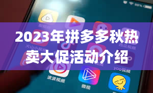 2023年拼多多秋热卖大促活动介绍