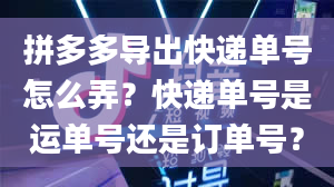 拼多多导出快递单号怎么弄？快递单号是运单号还是订单号？