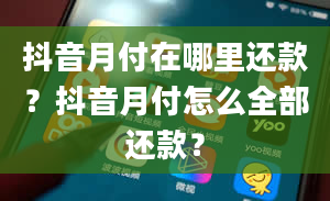 抖音月付在哪里还款？抖音月付怎么全部还款？