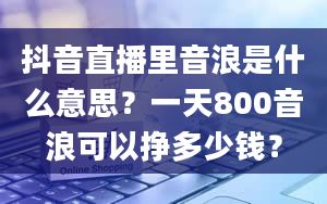 抖音直播里音浪是什么意思？一天800音浪可以挣多少钱？