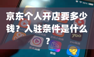 京东个人开店要多少钱？入驻条件是什么？