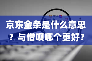 京东金条是什么意思？与借呗哪个更好？