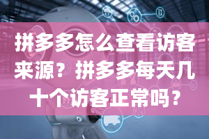 拼多多怎么查看访客来源？拼多多每天几十个访客正常吗？