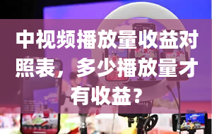 中视频播放量收益对照表，多少播放量才有收益？