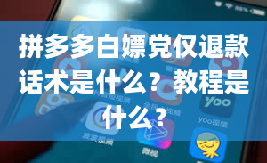 拼多多白嫖党仅退款话术是什么？教程是什么？