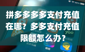 拼多多多多支付充值在哪？多多支付充值限额怎么办？