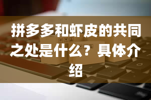 拼多多和虾皮的共同之处是什么？具体介绍