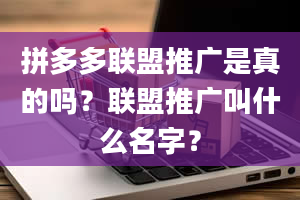 拼多多联盟推广是真的吗？联盟推广叫什么名字？