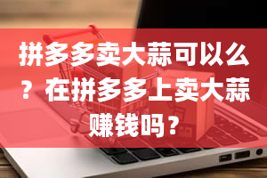 拼多多卖大蒜可以么？在拼多多上卖大蒜赚钱吗？