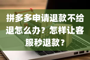 拼多多申请退款不给退怎么办？怎样让客服秒退款？