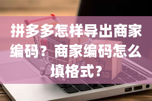 拼多多怎样导出商家编码？商家编码怎么填格式？