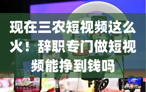 现在三农短视频这么火！辞职专门做短视频能挣到钱吗