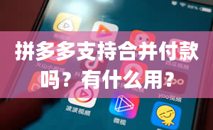 拼多多支持合并付款吗？有什么用？