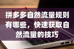 拼多多自然流量规则有哪些，快速获取自然流量的技巧