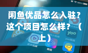 闲鱼优品怎么入驻？这个项目怎么样？（上）