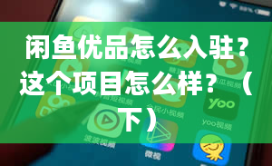 闲鱼优品怎么入驻？这个项目怎么样？（下）