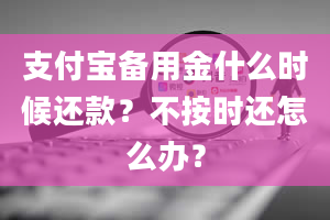 支付宝备用金什么时候还款？不按时还怎么办？