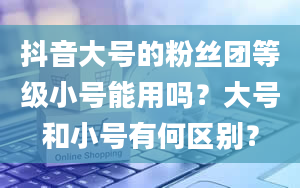 抖音大号的粉丝团等级小号能用吗？大号和小号有何区别？