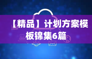 【精品】计划方案模板锦集6篇