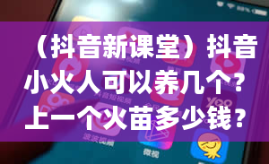 （抖音新课堂）抖音小火人可以养几个？上一个火苗多少钱？