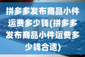 拼多多发布商品小件运费多少钱(拼多多发布商品小件运费多少钱合适)