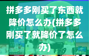 拼多多刚买了东西就降价怎么办(拼多多刚买了就降价了怎么办)