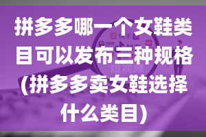 拼多多哪一个女鞋类目可以发布三种规格(拼多多卖女鞋选择什么类目)