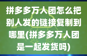 拼多多万人团怎么把别人发的链接复制到哪里(拼多多万人团是一起发货吗)