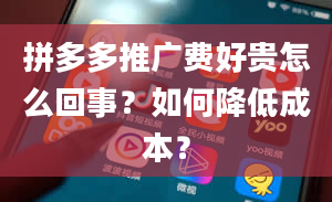 拼多多推广费好贵怎么回事？如何降低成本？