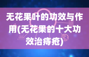 无花果叶的功效与作用(无花果的十大功效治痔疮)