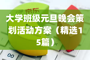 大学班级元旦晚会策划活动方案（精选15篇）