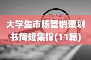 大学生市场营销策划书简短集锦(11篇)