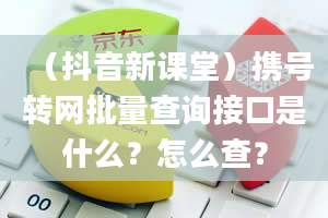 （抖音新课堂）携号转网批量查询接口是什么？怎么查？