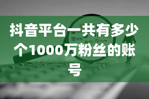 抖音平台一共有多少个1000万粉丝的账号