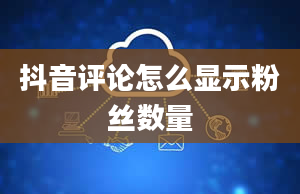 抖音评论怎么显示粉丝数量