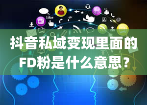 抖音私域变现里面的FD粉是什么意思？