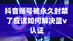 抖音账号被永久封禁了应该如何解决蓝v认证