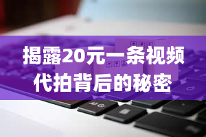 揭露20元一条视频代拍背后的秘密