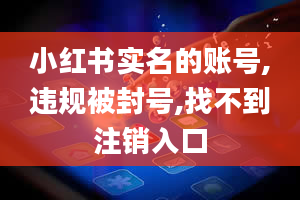 小红书实名的账号,违规被封号,找不到注销入口