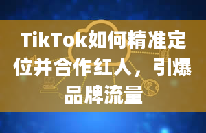 TikTok如何精准定位并合作红人，引爆品牌流量