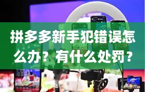 拼多多新手犯错误怎么办？有什么处罚？