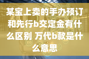 某宝上卖的手办预订和先行b交定金有什么区别 万代b款是什么意思