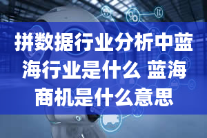 拼数据行业分析中蓝海行业是什么 蓝海商机是什么意思