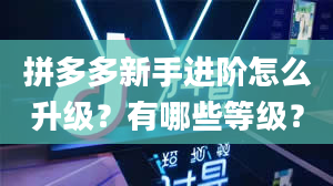 拼多多新手进阶怎么升级？有哪些等级？