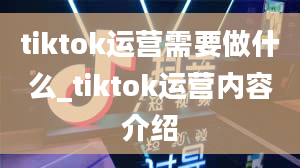 tiktok运营需要做什么_tiktok运营内容介绍