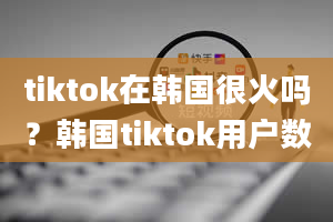 tiktok在韩国很火吗？韩国tiktok用户数