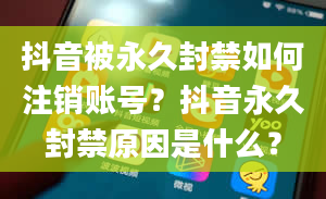 抖音被永久封禁如何注销账号？抖音永久封禁原因是什么？